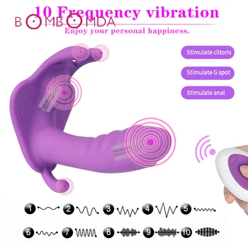 Nešiojami Kelnaitės Dildo Vibratorius Moterims Nuotolinio Valdymo Vibratorius Moterų Masturbator Drugelis Vibruoja Suaugusiųjų Sekso Žaislas, Skirtas Moters