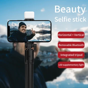 Nešiojamų Ištraukiamas Selfie Stick Mini Telefonas Trikojo Monopodzie Trikojo Išmanųjį telefoną, Sulankstomas Monopods Universalus su Užpildykite Šviesa