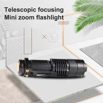 Nešiojamų Mini Penlight Metalo 2000LM LED Žibintuvėlį, Fakelą Kišenėje Šviesos Vandeniui Žibintų Lauko Medžioklės Pėsčiųjų, Kempingas Įrankių