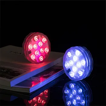 Nuotolinio Valdymo RGB Povandeninis Žibintas su baterijomis, Povandeninių Žibintų Šviesos Akvariumas Naktį Žibintai Lempa Sodo Dekoro 10 Led