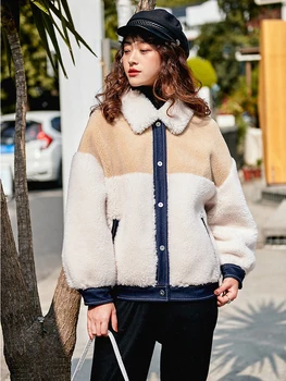 OLOMM L9435 Europos stiliaus Naujas žiemos Moterų medvilnės-paminkštintas drabužius POLO apykakle Šilta striukė, Džinsai plius