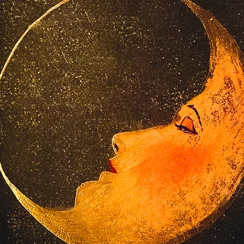Oteria La Luna Derliaus Plakatas Drobės Tapybos Pusmėnulio Sienos Paveiksl Antikvariniai Mėnulio Veidas Spausdinamas Kambarį Namų Dekoro