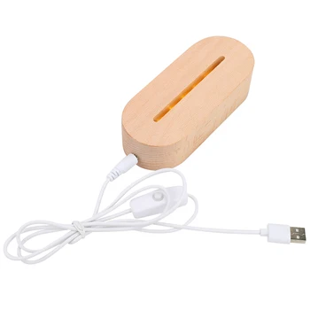 Ovalo formos Mediniais Led Stalo Lempa Su USB Jungiklis Šiuolaikinės Naktį Šviesos Akrilo 3D Led Naktį Lempos Laikiklis Surinkti didmeninės Bazės