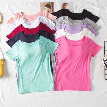 P9.9 2021 naujas trumpas rankovės modalinis moterų vasaros kietas laisvi marškinėliai