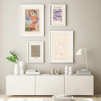 Paul Klee Klasikinis Parodos Plakatas Abstrakčiai Pamiršęs Angelas Drobė, Tapyba Spausdinti Sienos Meno Nuotrauką Kambarį Modernus Dekoro