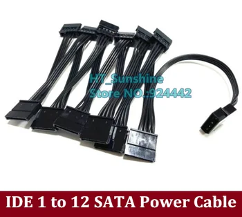 PC Serverio 4pin IDE Molex 1 iki 12 SATA 15pin Adapter PCI-E Express Stove Kortelės Splitter Maitinimo Laidas Laidas 18AWG už HDD SSD