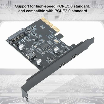 PCI-Express 4X USB 3.1 Gen 2 (10 Gbps) 2-Port C Tipo Plėtimosi Kortelės ASM3142 ,Integruotos SATA Maitinimo Sąsaja