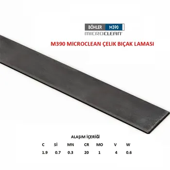 Peilių gamybos Medžiagų M390 Microclean 4.3 mm Çelik Böhler (BCK-M390-MC) Geriausias Plieno Pasaulyje Už Peilį