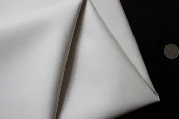 Pieno Balta PU odos audinio mažų litchi modelis minkštos dirbtinės odos audinio siuvimo, drabužių maišą automobilių dekoratyvinis 50x140cm