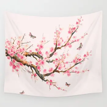 Pink Cherry Blossom Sapne Gobelenas Gėlių Sienos Kabo Kambaryje Kiliminė Danga, Lovatiesė Paplūdimio Kilimėlis Gobelenų Meno Namų Reikmenys
