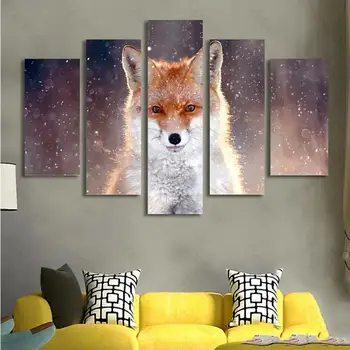 Plakatas Valdinga ir Gerai atrodanti Fox, Stovintis Ant Žemės, Sniego Sienos Meno Apdailos Drobė, Tapyba už Kambarį