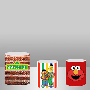 Plytų Sienos, Vaikų Gimtadienio Fone Fotografijos Naujagimių Animacinių filmų Sesame Street Foto Studija Šalis Dekoro Apvalių Fonas