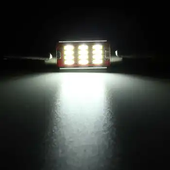 Pora 39mm Automobilio LED Lemputės 12SMD 4040 C5W Baltos LED Lemputės Licencijos Plokštės Šviesos Interjero Kupolo Žibintas