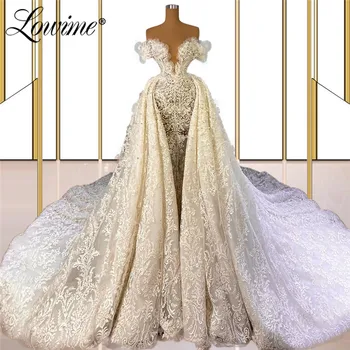 Prabanga Arabų Dubajus Vestuvių Suknelės Ilgai 2021 Užsakymą Nuotakos Suknelės Musulmonų Princesė Vestuvinės Suknelės Chalatas De Soirée De Mariage