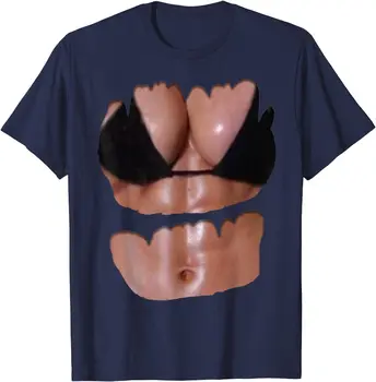 Pranešk apie netikrą Abs Marškinėliai Juokinga Bikini Kūno Raumenų Šešių 3D Juokinga Tshirts Madinga Medvilnės Vyras Viršūnes Tees Normalus