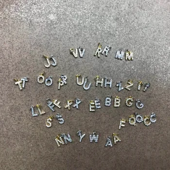 Religinių mažytis baltas cz cross pradinio 26 abėcėlės raidė, pavardė žavesio gėlavandenių perlų karoliukais skanėstas aukso nuorodą, apyrankės moterims