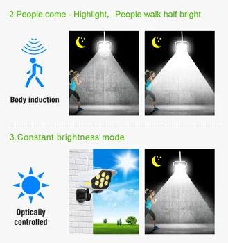 Saugumo Kameros Modeliavimas Saulės Lempos Stebėti Lempos LED atspari Vandeniui, Saulės Šviesos PIR Judesio Jutiklis 3 Rūšių Lauko Gatvės Kelias