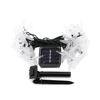 Saulės LED Šviesos Lauke, Kalėdų Žiburiai 20 30 50LED Dragonfly Pasakų Žibintai Saulės energija Varomas String Šviesos Girlianda Namų Žiburiai