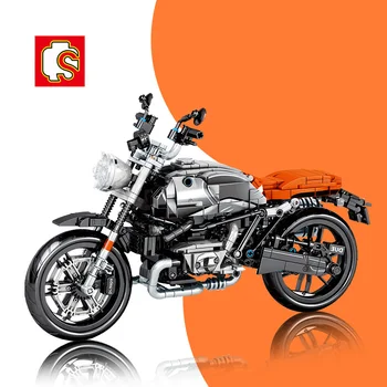 SEMBO 886Pcs aukštųjų Technologijų Kūrėjas Off-Road Motociklo Blokai Motociklo Greičio Lenktynių Automobilio Surinkti Plytų Švietimo Žaislai