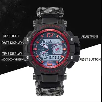 SHIYUNME Vyrų Sporto Laikrodžiai Kompasas Kvarco Žiūrėti Vyrų Karinės Laikas Signalizacijos Vandeniui LED Skaitmeniniai Laikrodžiai Relogio Masculino