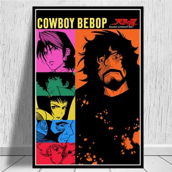 Sienos Menas Namų Puošybai Cowboy Bebop Drobė Spausdinti Tapybos Klasikinis Japonų Anime Modulinės Nuotrauką Plakatai Modernus Miegamojo Rėmelį