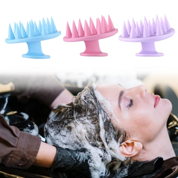 Silikono šampūnas, galvos odos masažas šukos dušas ir masažas šepečiu galvos odos masažai massager dušas, plaukų šepetys šukos priežiūros priemonė