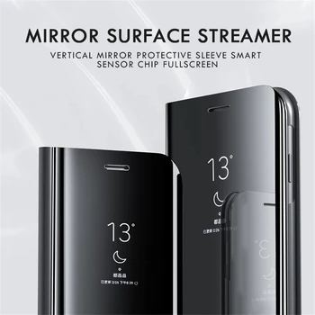 Smart Veidrodis Apversti Telefoną Atveju Xiaomi Redmi Pastaba 10 9 8 7 Pro 6 9T 8T 10X 9A 9C 8A K40 K30 K20 POCO X3 M3 Oda Stovo Dangtelis