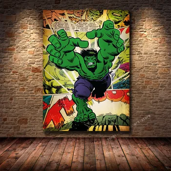 Stebuklas Drobės Minimalistinio Super Derliaus Plakatas Kapitonas Amerika, Geležinis Žmogus Thor Hulk Drobės Plakatas Super Plakatas Rinkinys