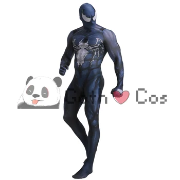 Symbiote Kostiumas Prabangos Kokybės 3D Atspausdintas Cosplay Jumpsuit Zentai Supermeno Kostiumas Helovinas