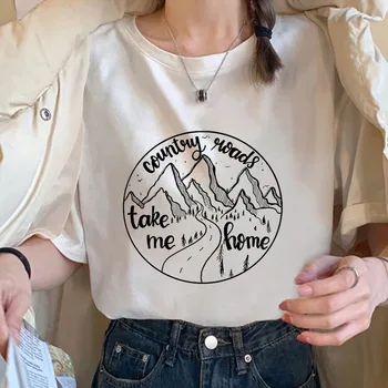 T-marškinėliai de viagem feminino ficar selvagem carta impressão engraçado gráfico camisetas moda feminina macio atsitiktinis branco camiset