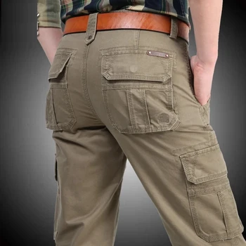 Taktinis Krovinių Kelnės Vyrams Pavasarį Multi-kišenės, Baggy Pants Karinės Atsitiktinis Kelnės Rudenį Armijos Medvilnės Kelnės Poilsiu Plsu Dydis 44