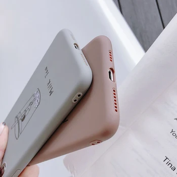 TPU Telefono dėklas Skirtas iPhone XR XS Max 7 8 6 6S Plus SE 2020 m. 12 mini Širdies Animacinių filmų Pieno Arbata Apima, 
