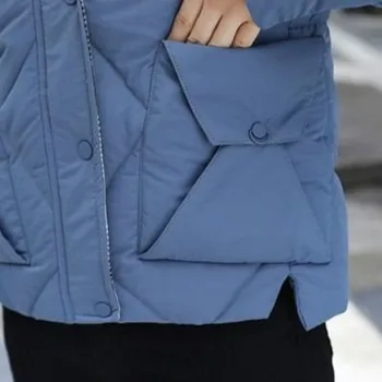 Trumpas Stiliaus Parkas Moterų Pledas Vėjo Kišenė Su Užtrauktuku Moterų Žiemos Outwear Slim Full Rankovės Ulzzang Paltai Korėjos Stiliaus Ins