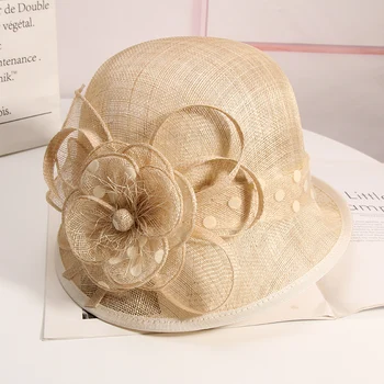 UK Lady Sinamay Skrybėlę, Moteris, Bažnyčios Fascinators, Vestuvių Suknelė, Kentukis Derbis Skrybėlės Elegantiškas Šalis Gėlių Fedoras Skrybėlės