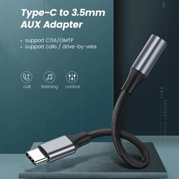 USB Tipo C iki 3,5 mm Ausinių Lizdas Adapteris,C Tipo su Aux Audio Dongle Kabelis Laido Suderinama Pikselių 4 3 2 XL, 