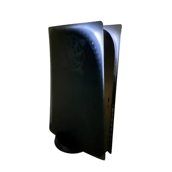 Už PS5 Faceplate Disko Leidimas Plastiko Korpuso Dangtelį Odos Konsolės Pakeitimo Plokštė Permatomų Juodos LED Žibintai, Aksesuarai