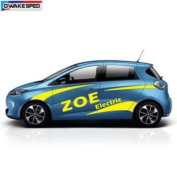 Už Renault ZOE Elektros 1sets Automobilių Kūną Lipdukai Lenktynių Sporto Optikos Auto Durelių Abiejų pusių Dekoro Vinilo Lipdukai