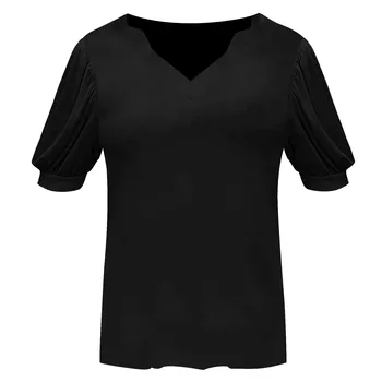 Vasaros Marškinėliai Moterims Paprastas Kieto V-kaklo Visų rungtynių Pagrindinio Harajuku Atsitiktinis Trumpas Rankovės Laisvus Marškinėlius Camisetas Verano Mujer #T2P