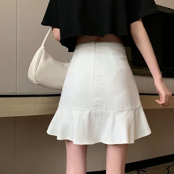 Vasaros Sijonai Moterų Mados Kieto Visas rungtynes, Aukštos Juosmens Saldus Japonų Stiliaus Atsitiktinis Soft-line Streetwear Paprasta Moteris Apačioje