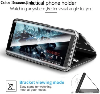 Veidrodis Peržiūrėti Smart Flip Case For Samsung Galaxy A11 A 11 SM A115 A115F Prabanga originalus Magnetinis fundas Atgal Odinis Telefono Dangtelį