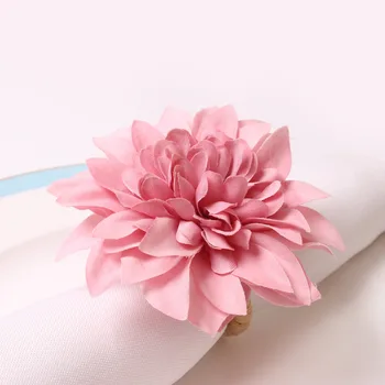 Vestuvių modeliavimas dahlia servetėlių žiedas vestuvių vadovas, dekoruoti gėlių kėdės apdaila servetėlių žiedas
