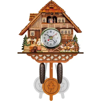 Vietoje Sieninis Laikrodis Gegutė Laikas Žadintuvas Šiaurės Retro Laikrodis Medinis Gyvenamasis Kambarys Laikrodis