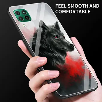 Vilkas Gyvūnų Stiklo Telefoną Atveju Huawei 30 P40 Pro P20 P10 Lite P Smart Y6 Y7 2019 Z už Garbę 20 8X 9X Dangtis