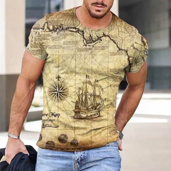 Vyriški laisvalaikio žemės modelis T-shirt mados kvėpuojantis T-shirt gatvės stiliaus vasarą karšto pardavimo Europoje ir Amerikoje 2021 naujas