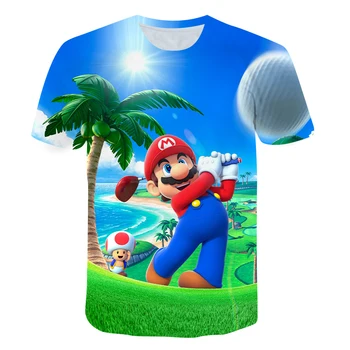 Vėliau Berniukai t-shirt Harajuku Klasikiniai Žaidimai, Mario Vaikų Ir Mergaičių marškinėliai Super Bros 3D t-shirt hip-hop Kids marškinėlius Streetwear