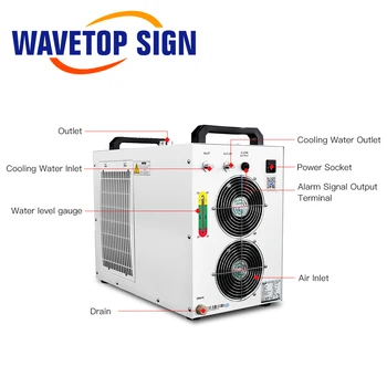 WaveTopSign S&A CW5200 CW5202 Pramonės Vandens Šaldymo CO2 Lazerinis Graviravimas Pjovimo Staklės, Aušinimo 80w 100w 150w Lazerio Vamzdis