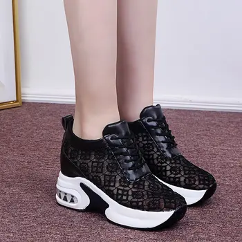 Zapatillas mujer laisvalaikio bateliai moterims 2021 akių orui batai vasaros nėriniai sportbačiai moterims stambusis sportbačiai platforminiai batai