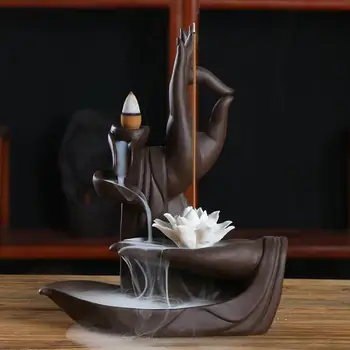 Zen Buda Vertus, Smilkalai Degiklių Moliuskui Smilkalų Degiklis Turėtojas Lotus Namų Dekoro Joss Stick Aromatas Bokštas Censer With20PCS Spurgų