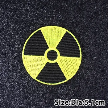 Černobylio Atominės Pavojingas Ženklas Radioaktyviųjų Pleistras Siuvinėjimo, siuvimo Geltona Žalia Geležies Pleistras Drabužių Aplikacijos 