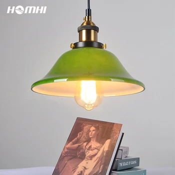 Žalias pakabukas šviesos laido retro apšvietimo decoracion moderno virtuvės šviestuvas, patalpų lempos lampe de chevet de chambr HPD-084